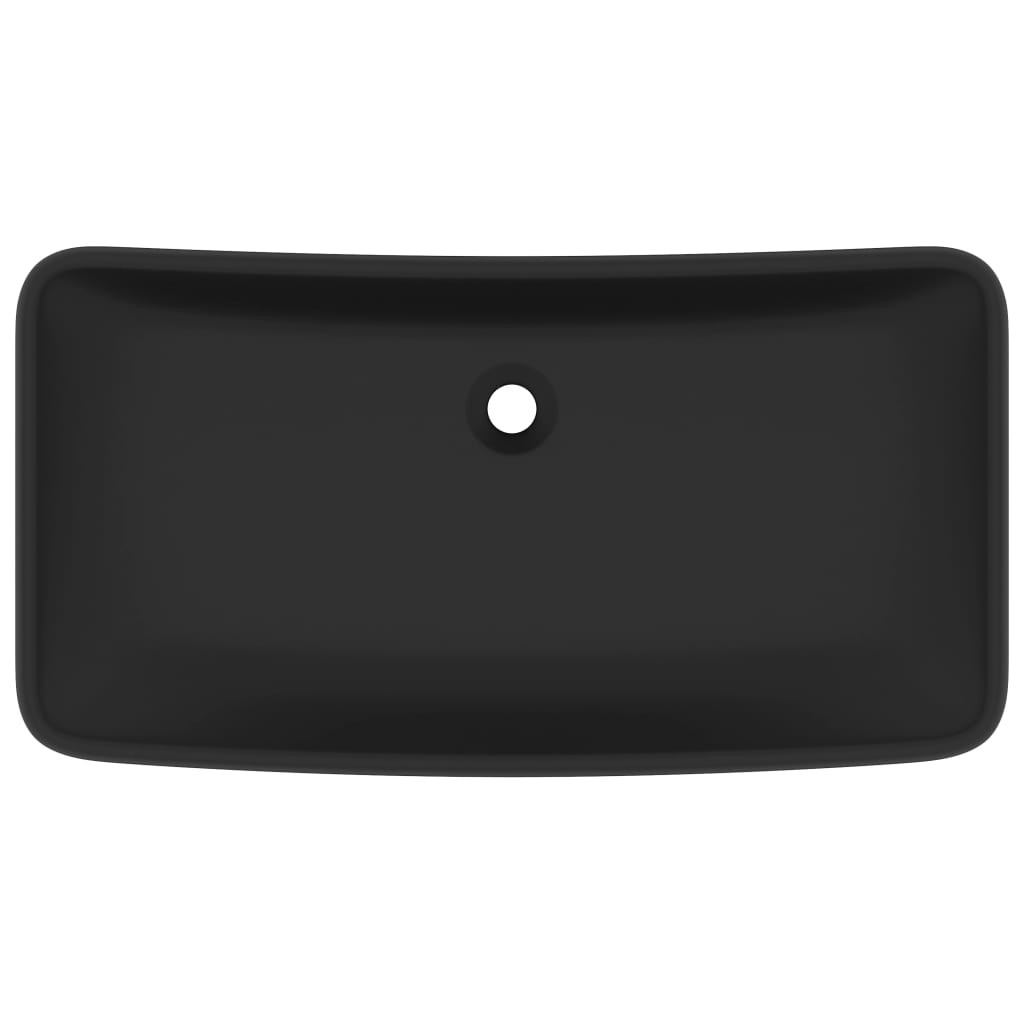 Vidaxl wastafel rechthoekig 71x38 cm keramiek matzwart