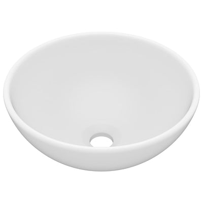 Vidaxl wastafel rond 32,5x14 cm keramiek matwit