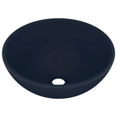 Vidaxl wastafel rond 32,5x14 cm keramiek mat donkerblauw