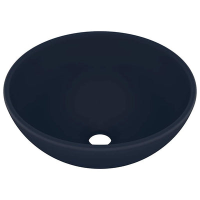Vidaxl wastafel rond 32,5x14 cm keramiek mat donkerblauw