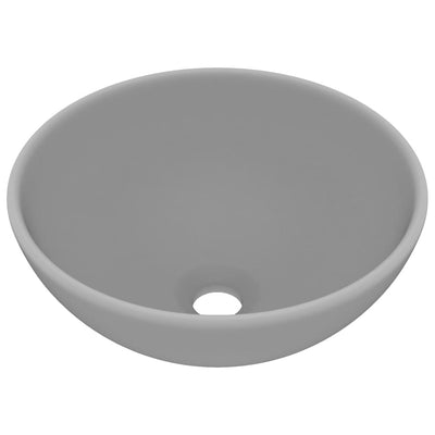 Vidaxl wastafel rond 32,5x14 cm keramiek mat lichtgrijs