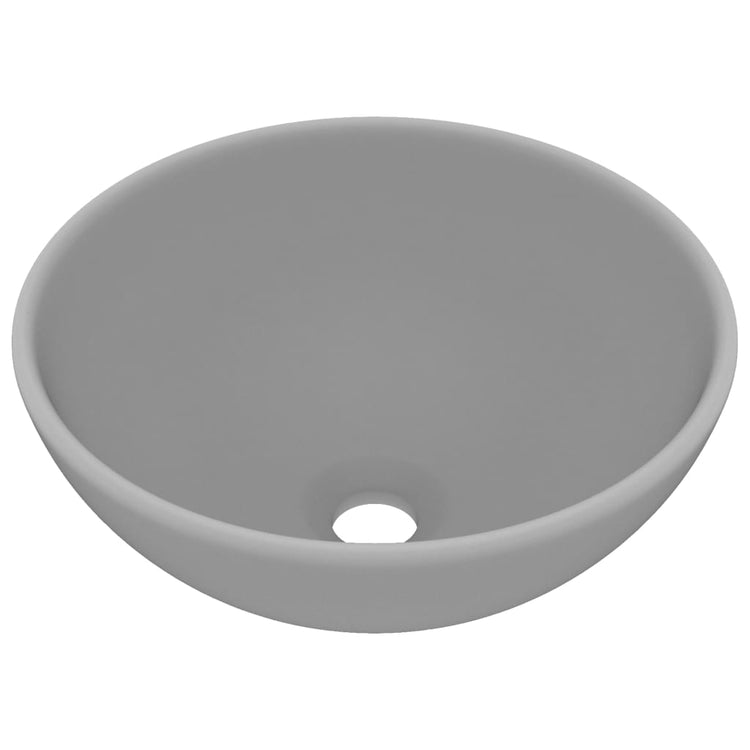 Vidaxl wastafel rond 32,5x14 cm keramiek mat lichtgrijs