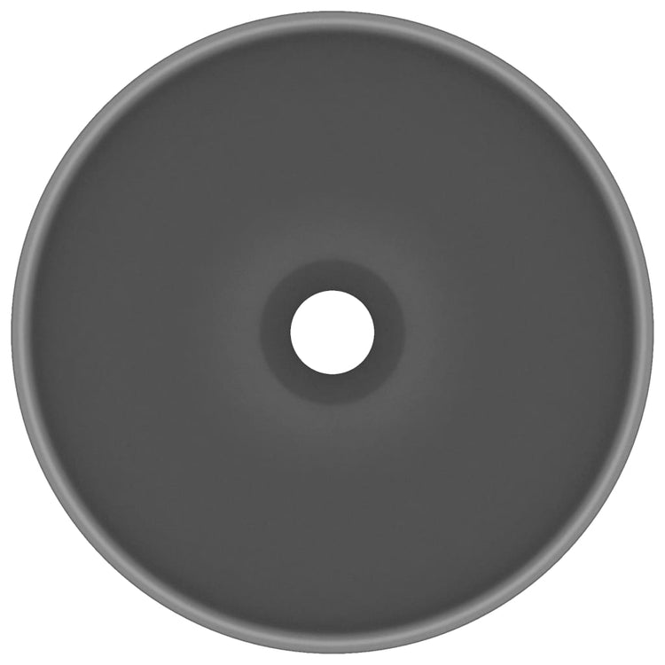 Vidaxl wastafel rond 32,5x14 cm keramiek mat donkergrijs