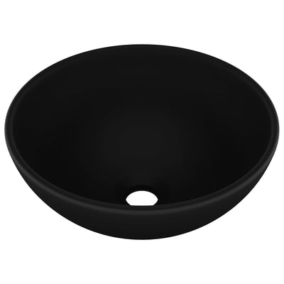 Vidaxl wastafel rond 32,5x14 cm keramiek matzwart
