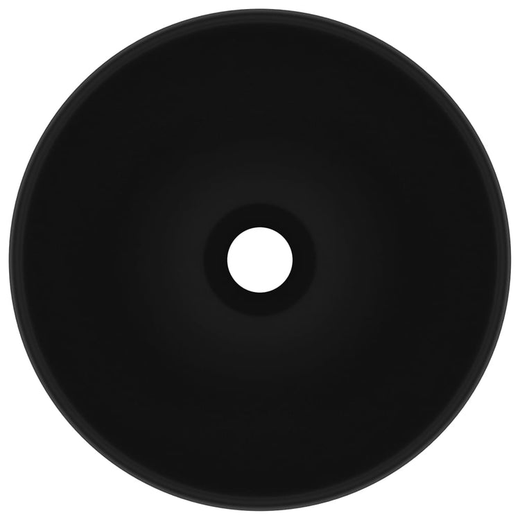 Vidaxl wastafel rond 32,5x14 cm keramiek matzwart