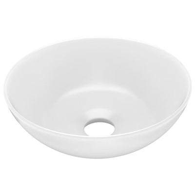 Vidaxl wastafel rond keramiek matwit