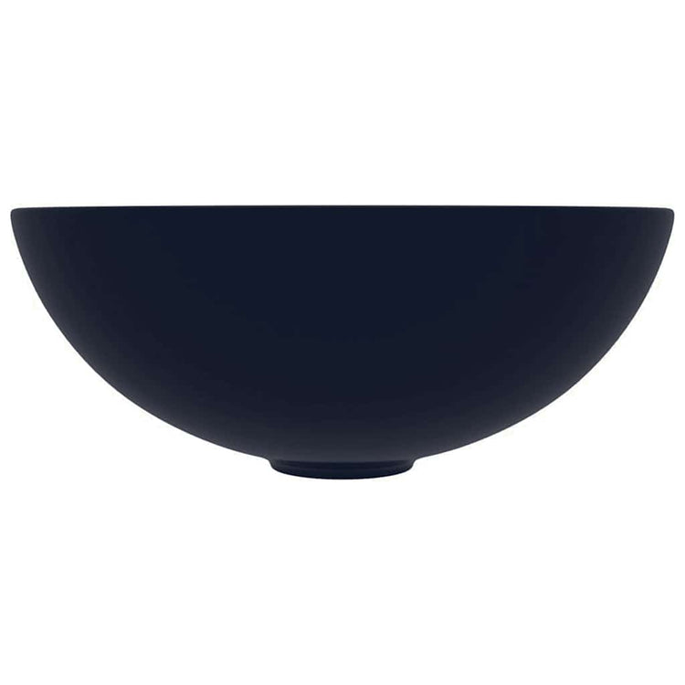 Vidaxl wastafel rond keramiek donkerblauw