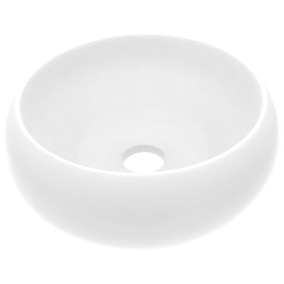 Vidaxl wastafel rond 40x15 cm keramiek matwit