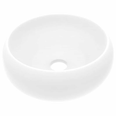 Vidaxl wastafel rond 40x15 cm keramiek matwit
