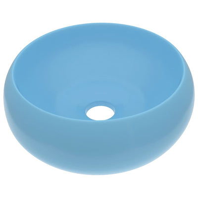 Vidaxl wastafel rond 40x15 cm keramiek mat lichtblauw