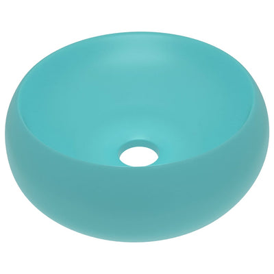 Vidaxl wastafel rond 40x15 cm keramiek mat lichtgroen