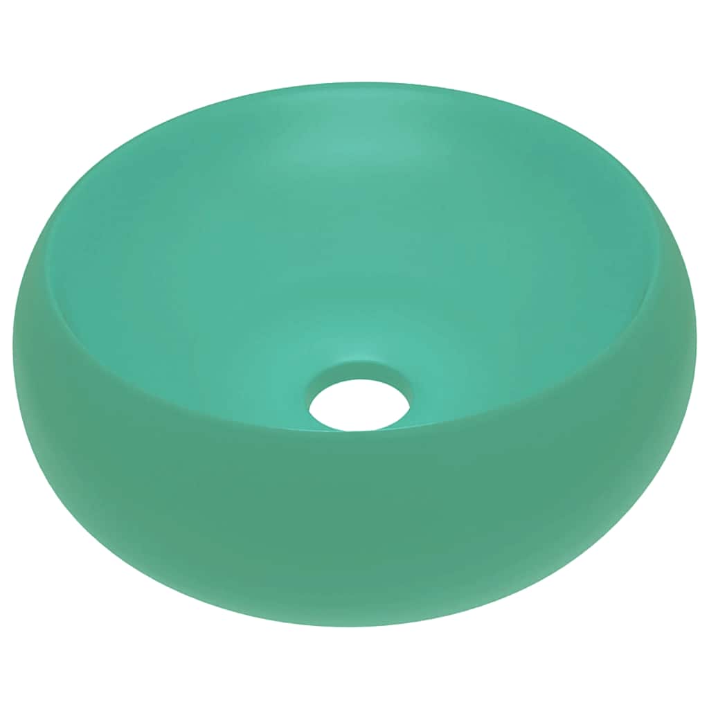 Vidaxl wastafel rond 40x15 cm keramiek mat lichtgroen