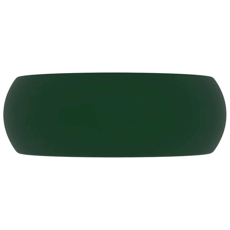 Vidaxl wastafel rond 40x15 cm keramiek mat donkergroen