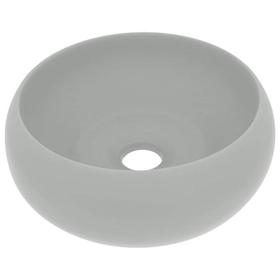 Vidaxl wastafel rond 40x15 cm keramiek mat lichtgrijs