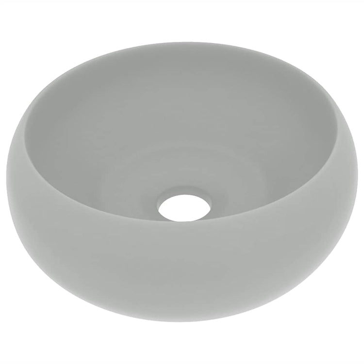 Vidaxl wastafel rond 40x15 cm keramiek mat lichtgrijs
