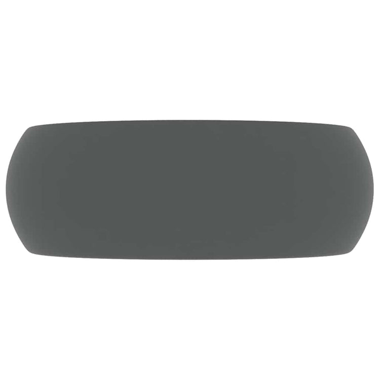 Vidaxl wastafel rond 40x15 cm keramiek mat donkergrijs