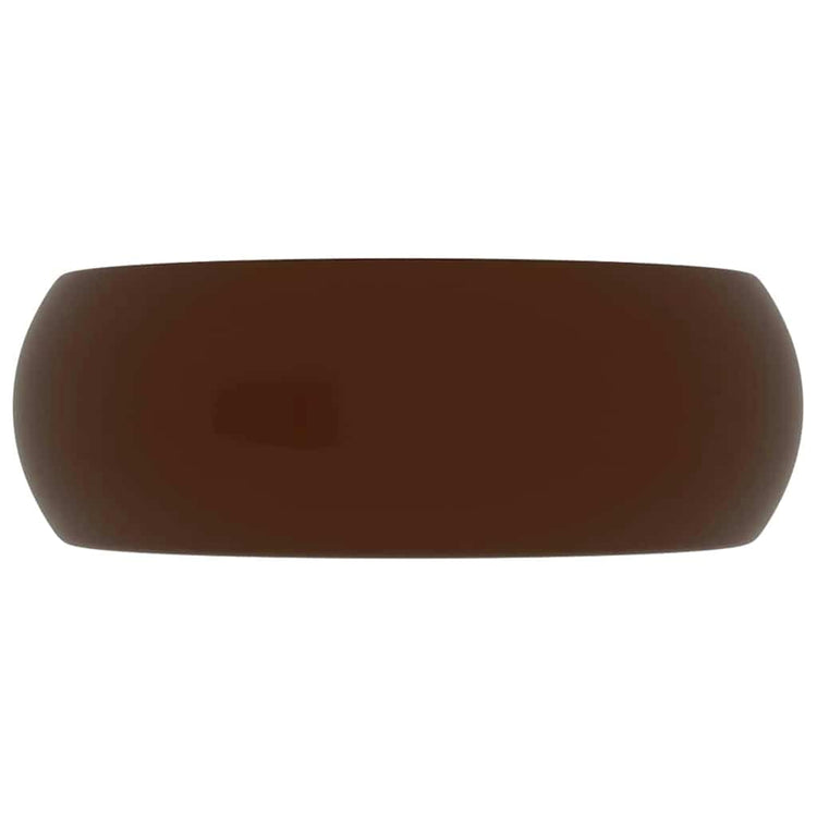 Vidaxl wastafel rond 40x15 cm keramiek mat donkerbruin