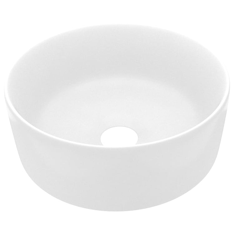 Vidaxl wastafel rond 40x15 cm keramiek matwit