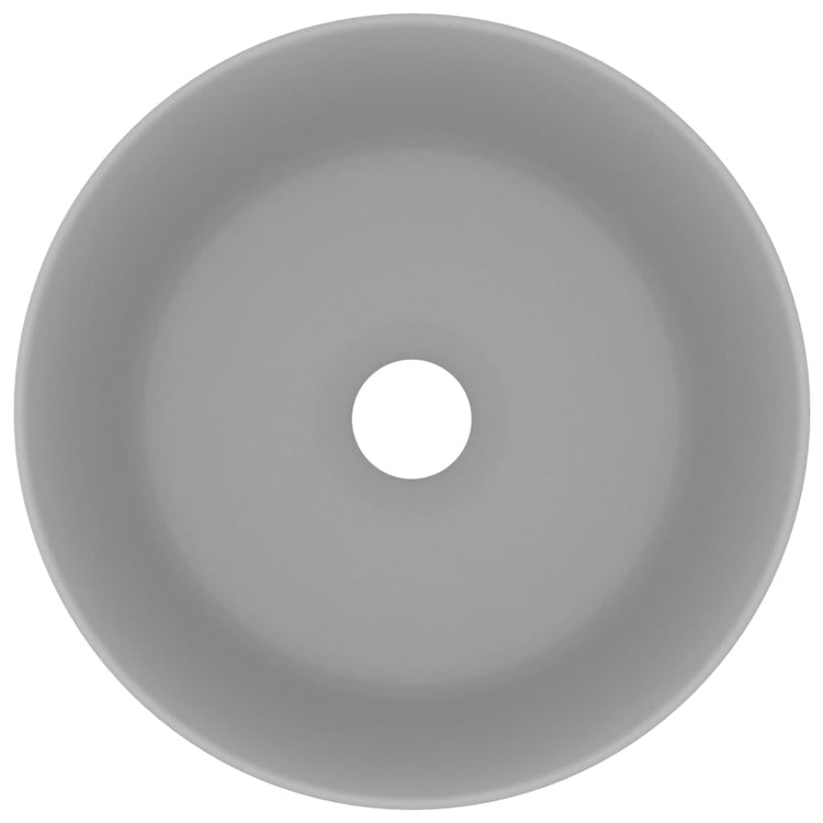 Vidaxl wastafel rond 40x15 cm keramiek mat lichtgrijs