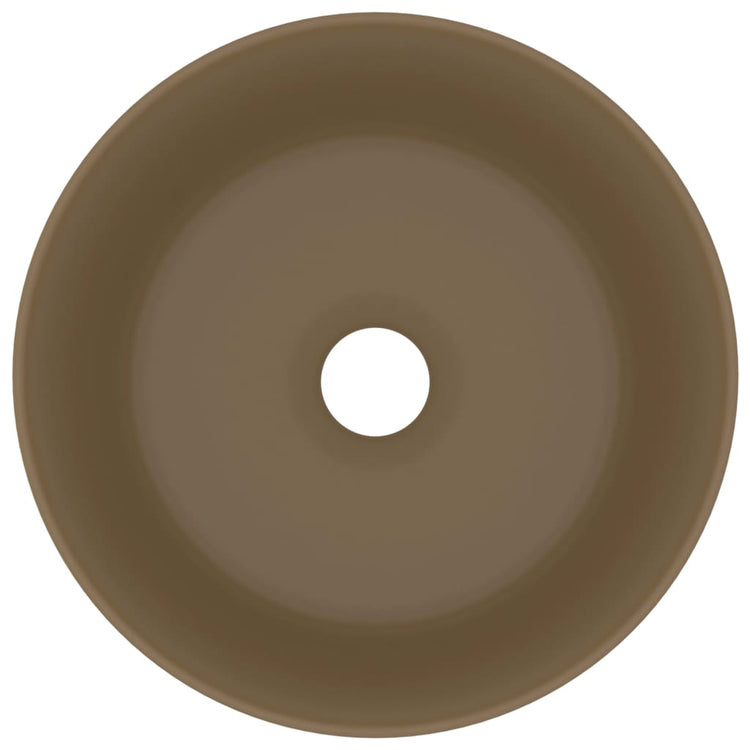Vidaxl wastafel rond 40x15 cm keramiek matcrème