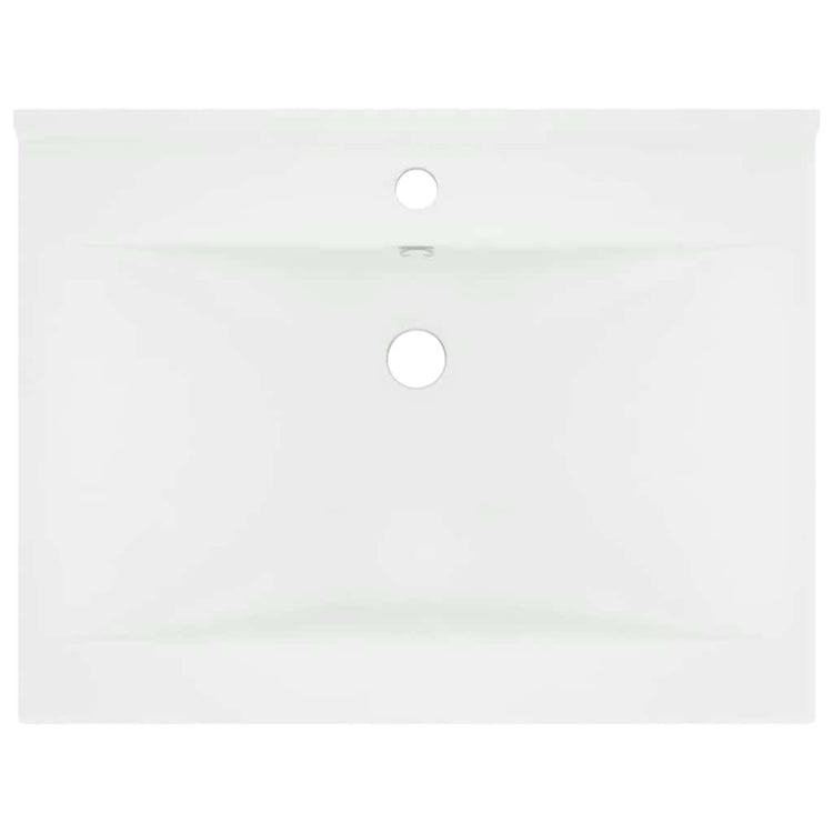 Vidaxl wastafel met kraangat 60x46 cm keramiek matwit