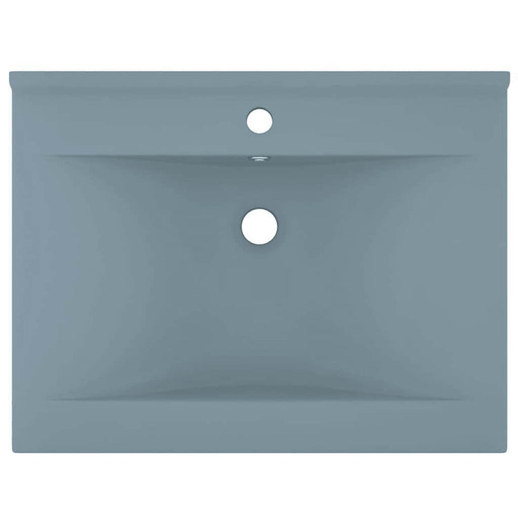 Vidaxl wastafel met kraangat 60x46 cm keramiek mat lichtblauw