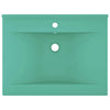 Vidaxl wastafel met kraangat 60x46 cm keramiek mat lichtgroen