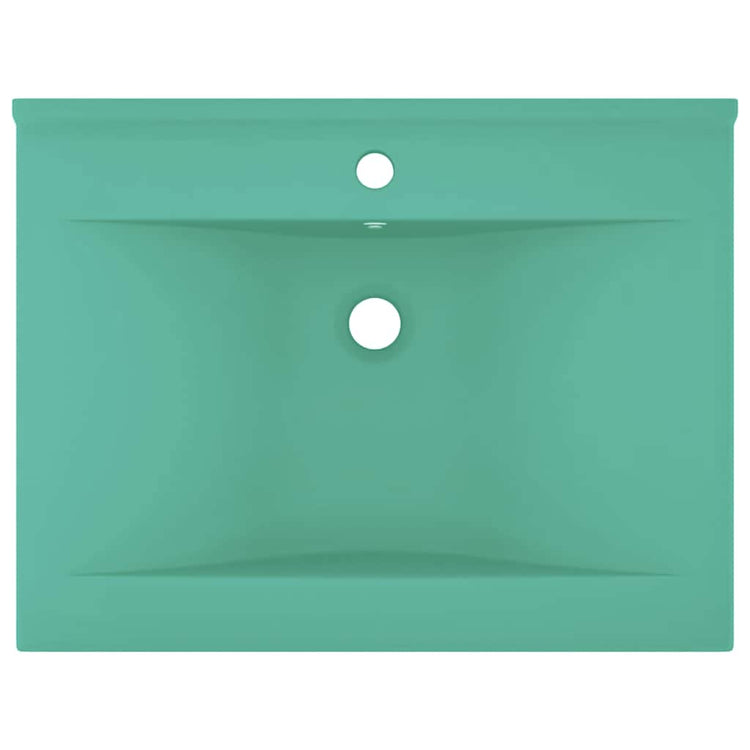 Vidaxl wastafel met kraangat 60x46 cm keramiek mat lichtgroen