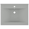Vidaxl wastafel met kraangat 60x46 cm keramiek mat lichtgrijs