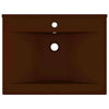 Vidaxl wastafel met kraangat 60x46 cm keramiek mat donkerbruin