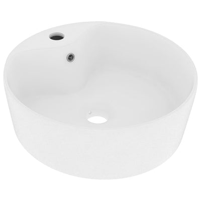 Vidaxl wastafel met overloop 36x13 cm keramiek matwit