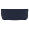 Vidaxl wastafel met overloop 36x13 cm keramiek mat donkerblauw