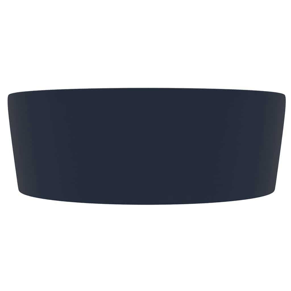 Vidaxl wastafel met overloop 36x13 cm keramiek mat donkerblauw