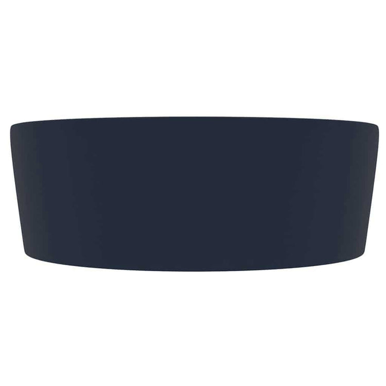 Vidaxl wastafel met overloop 36x13 cm keramiek mat donkerblauw