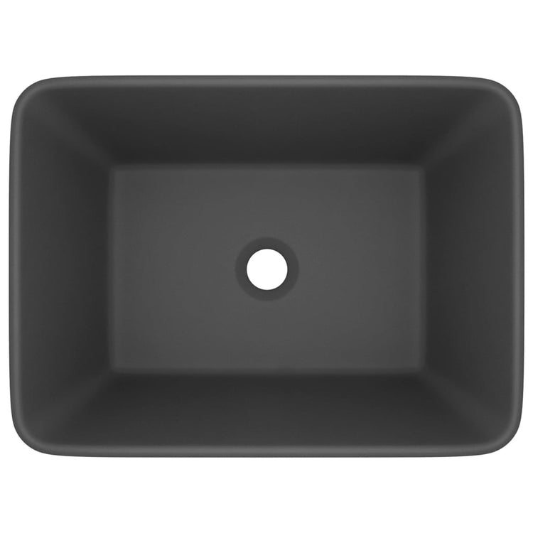 Vidaxl wastafel 41x30x12 cm keramiek mat donkergrijs