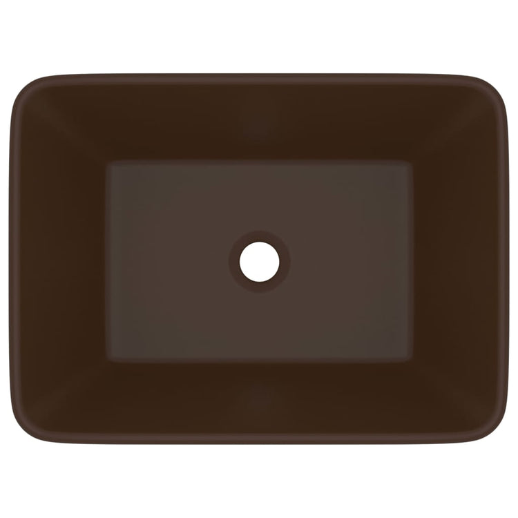 Vidaxl wastafel 41x30x12 cm keramiek mat donkerbruin