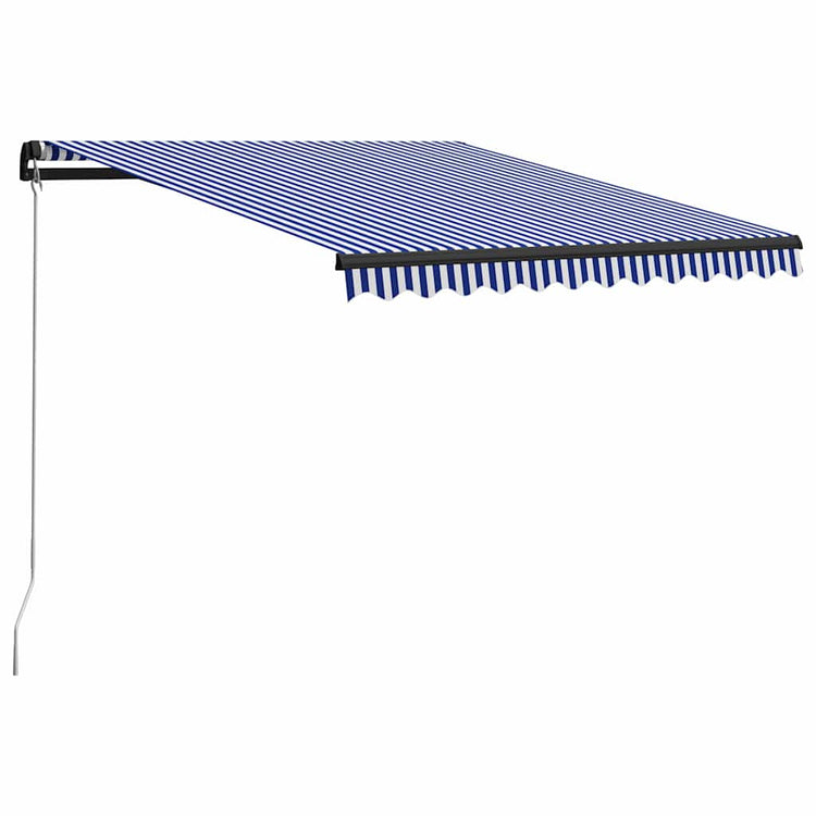 Vidaxl luifel handmatig uittrekbaar 300x250 cm blauw en wit