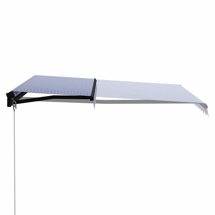 Vidaxl luifel handmatig uittrekbaar 300x250 cm blauw en wit