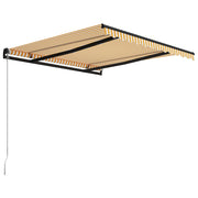 Vidaxl luifel handmatig uittrekbaar 300x250 cm geel en wit - afbeelding 3