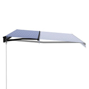 VidaXL Luifel handmatig uittrekbaar 400x300 cm blauw en wit - afbeelding 2