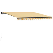 VidaXL Luifel handmatig uittrekbaar 400x300 cm geel en wit - afbeelding 1