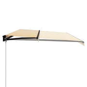 VidaXL Luifel handmatig uittrekbaar 600x300 cm geel en wit - afbeelding 2