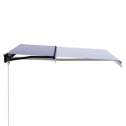 Vidaxl luifel handmatig uittrekbaar met led 300x250 cm blauw en wit - afbeelding 3