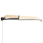 Vidaxl luifel handmatig uittrekbaar met led 300x250 cm geel en wit - afbeelding 3