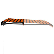 Vidaxl luifel handmatig uittrekbaar met led 350x250 cm oranje en bruin - afbeelding 3