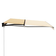 VidaXL Luifel handmatig uittrekbaar met LED 400x300 cm geel en wit - afbeelding 3