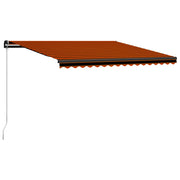 VidaXL Luifel handmatig uittrekbaar met LED 400x300 cm oranje en bruin - afbeelding 2