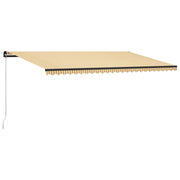 VidaXL Luifel handmatig uittrekbaar met LED 600x300 cm geel en wit - afbeelding 2