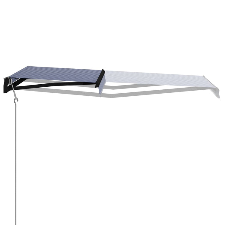 VidaXL Luifel automatisch uittrekbaar 300x250 cm blauw en wit