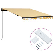 VidaXL Luifel automatisch uittrekbaar 300x250 cm geel en wit - afbeelding 1